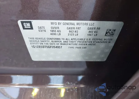 2016 Chevrolet Malibu 1Lt from USA, damaged, VIN 1G1ZE5ST5GF264957